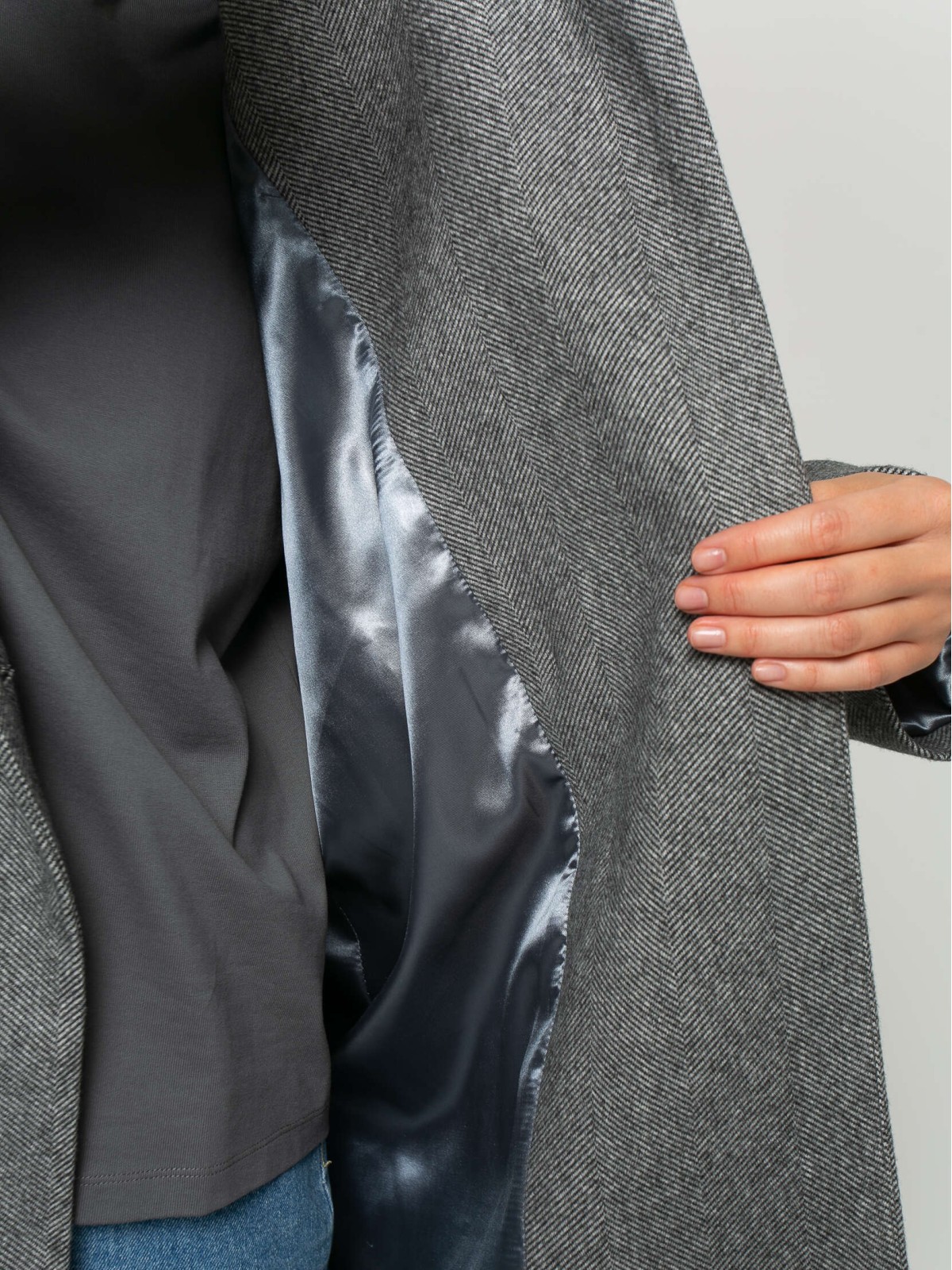 Пальто-халат на пуговицах Ash gray (Серо-бежевый)
