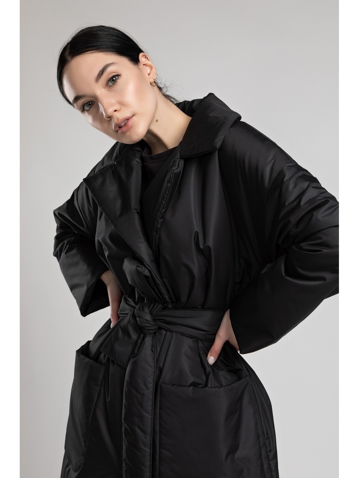 Пальто из плащевой ткани Black (Черный)