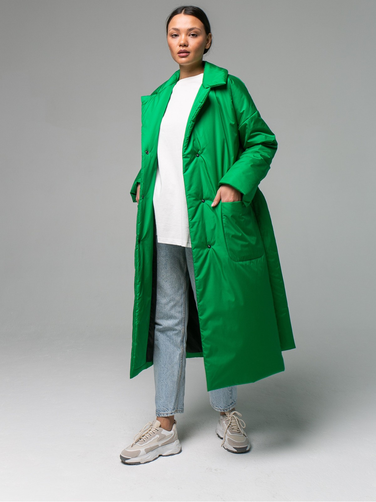 Пальто из плащевой ткани Greeny (Ярко-зеленый)