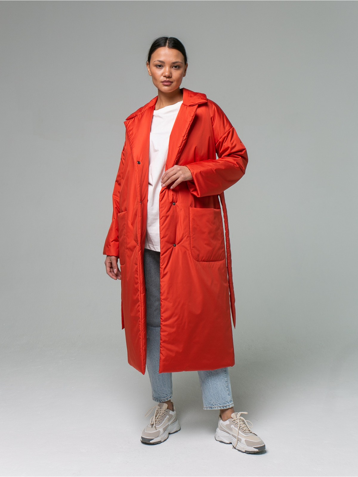 Пальто из плащевой ткани Mandarin Red (Оранжевый)