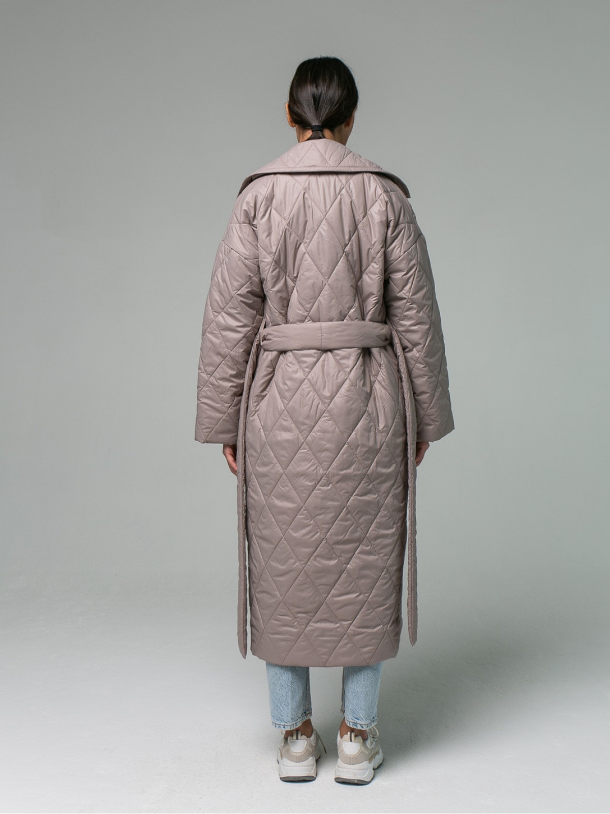 Пальто из плащевой ткани (стеганное) Beige (Бежевый)
