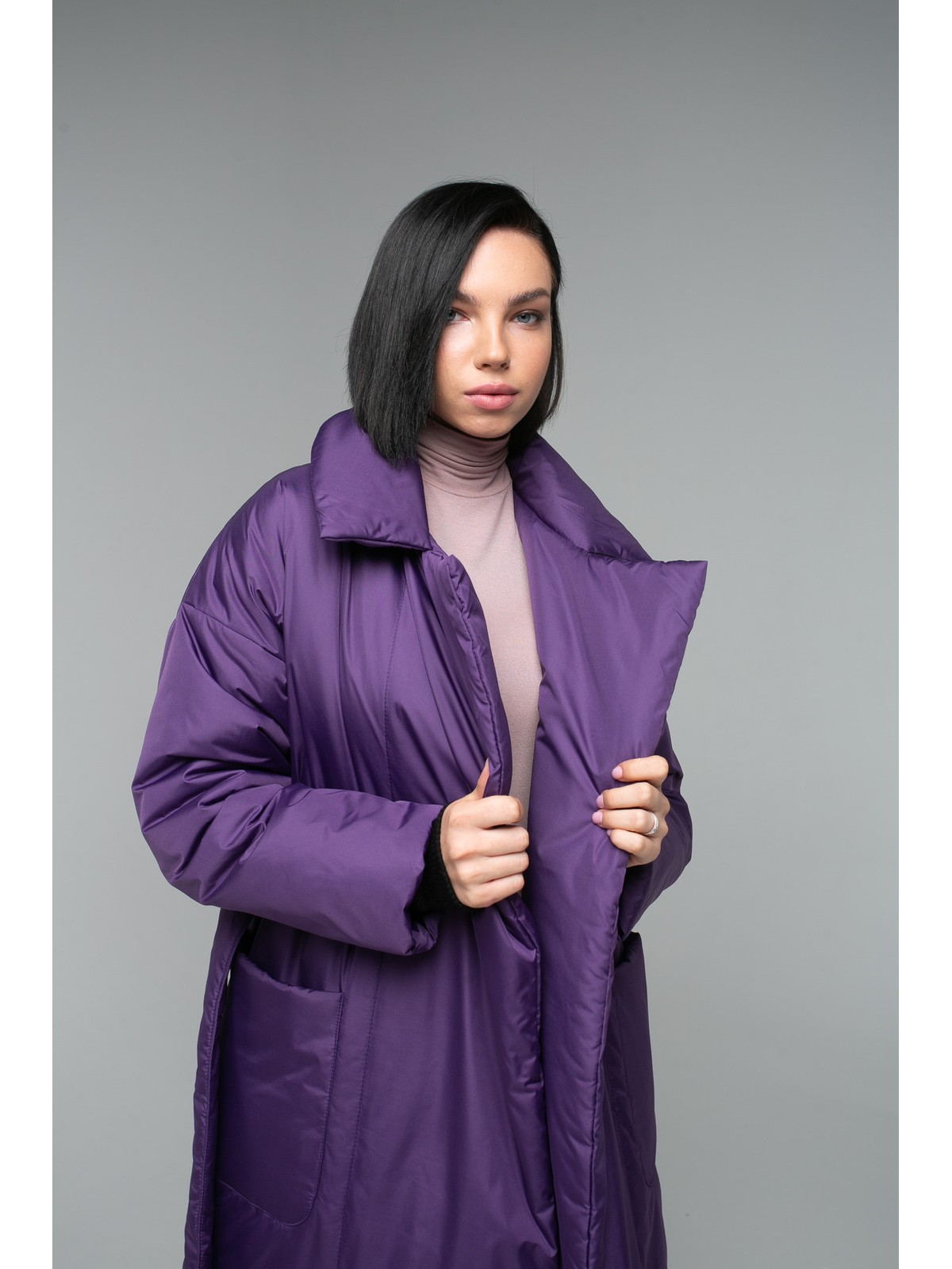 Пуховик-одеяло с английским воротником Dark Lilac (Фиолетовый)