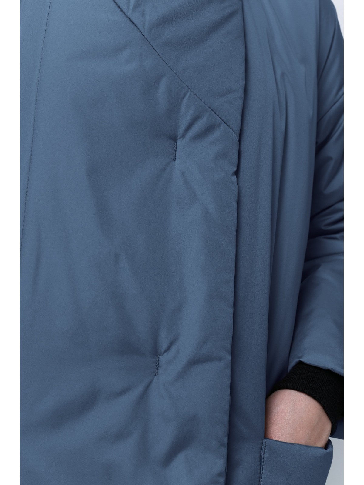 Пуховик-одеяло с английским воротником (манжет) 122см Grey blue