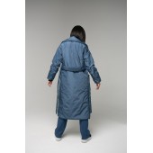 Пуховик-одеяло с английским воротником (манжет) 122см Grey blue