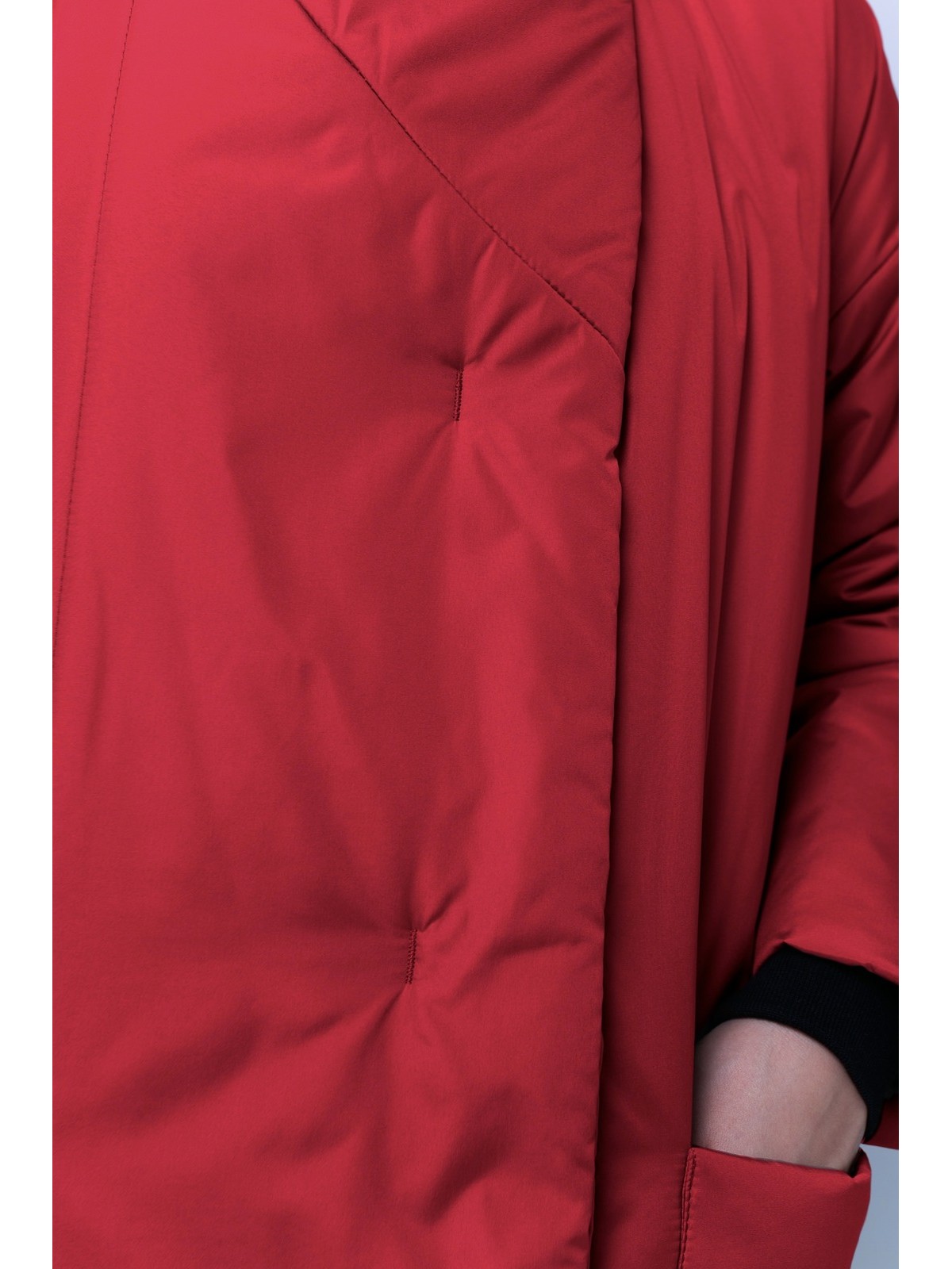 Пуховик-одеяло с английским воротником (манжет) 122см Red